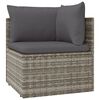 vidaXL Salon de jardin 5 pcs avec coussins Gris Résine tressée