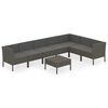 vidaXL Salon de jardin 8 pcs avec coussins r&eacute;sine tress&eacute;e gris