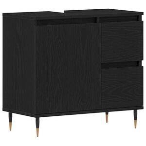 vidaXL Cabinet de salle de bain Ch&ecirc;ne noir 65 x 33 x 60 cm