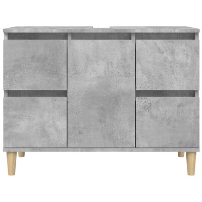 vidaXL Meuble d'évier gris béton 80x33x60 cm bois d'ingénierie