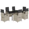 vidaXL Ensemble &agrave; manger de jardin et coussins 7 pcs gris clair rotin