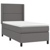 vidaXL Sommier &agrave; lattes de lit avec matelas Gris 100x200 cm Similicuir