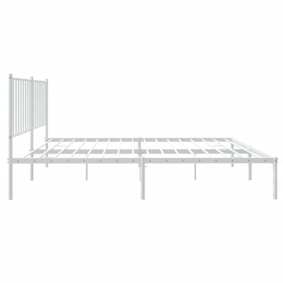 vidaXL Cadre de lit métal sans matelas et tête de lit blanc 135x190 cm