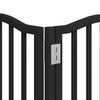 vidaXL Barri&egrave;re pour chien porte pliable 12panneaux noir bois peuplier