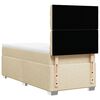 vidaXL Sommier &agrave; lattes de lit avec matelas Cr&egrave;me 90x200 cm Tissu