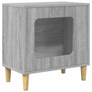 vidaXL Maison pour chat Sonoma gris 51 x 30 x 52 cm Bois d'ing&eacute;nierie