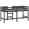 vidaXL Lit mezzanine d'enfants sans matelas avec &eacute;chelle noir 90x190cm
