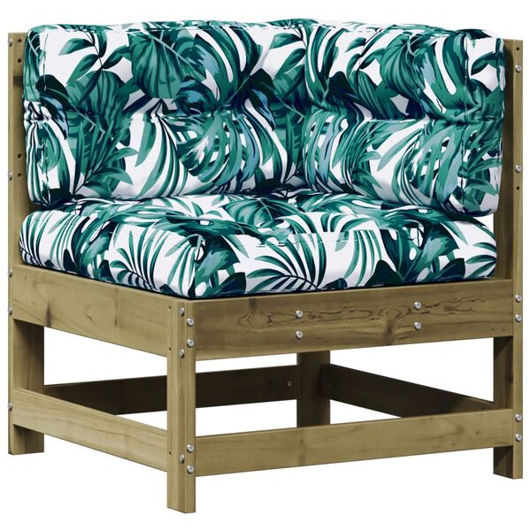 vidaXL Salon de jardin 4 pcs avec coussins bois de pin impr&eacute;gn&eacute;