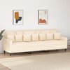 vidaXL Canap&eacute; &agrave; 3 places Cr&egrave;me 210 cm Velours