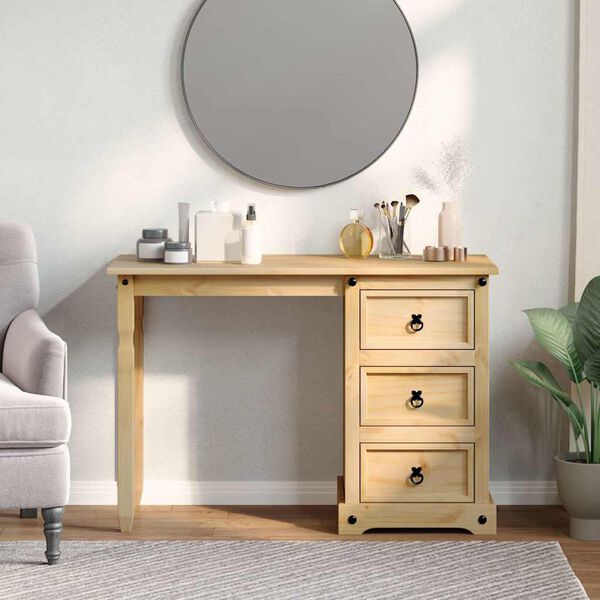 vidaXL Coiffeuse Corona 110x47x75 cm bois de pin massif