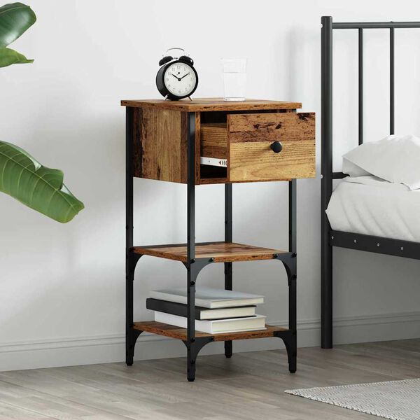 vidaXL Cabinet de chevet Marron 33,5 x 36 x 70 cm Bois Recycl&eacute; Solide