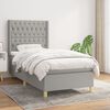 vidaXL Sommier &agrave; lattes de lit avec matelas Gris clair 100x200cm Tissu