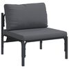 vidaXL Ensemble de canap&eacute; de jardin avec coussin 5 pcs Noir Acier