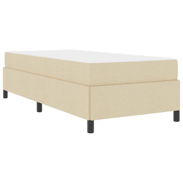 vidaXL Lit &agrave; ressorts avec matelas Cr&egrave;me 90 x 190 cm tissu