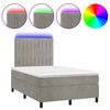 vidaXL Sommier &agrave; lattes de lit avec matelas LED Gris clair 120x200 cm