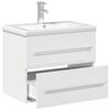 vidaXL Armoire lavabo de salle de bain bassin int&eacute;gr&eacute; blanc brillant