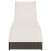 vidaXL Chaise longue pliante coussin rangement marron r&eacute;sine tress&eacute;e