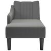 vidaXL Fauteuil long avec accoudoir droit gris fonc&eacute; tissu