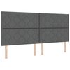 vidaXL Lit &agrave; ressorts avec matelas Gris fonc&eacute; 200 x 200 cm tissu