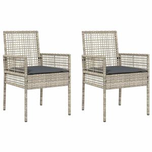 vidaXL Chaise de jardin 2 pc Gris clair polyrotin
