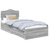 vidaXL Cadre de lit Gris Sonoma 90 x 200 cm Bois d'ing&eacute;nierie