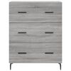 vidaXL Buffet haut Sonoma gris 69,5x34x180 cm Bois d'ing&eacute;nierie