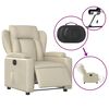 vidaXL Fauteuil inclinable &eacute;lectrique Cr&egrave;me Similicuir