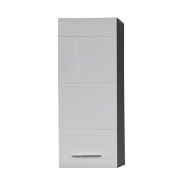 Trendteam Armoire murale de rangement Line blanc et argent&eacute; fum&eacute;