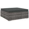vidaXL Repose-pied sectionnel 1 pc avec coussin R&eacute;sine tress&eacute;e Gris