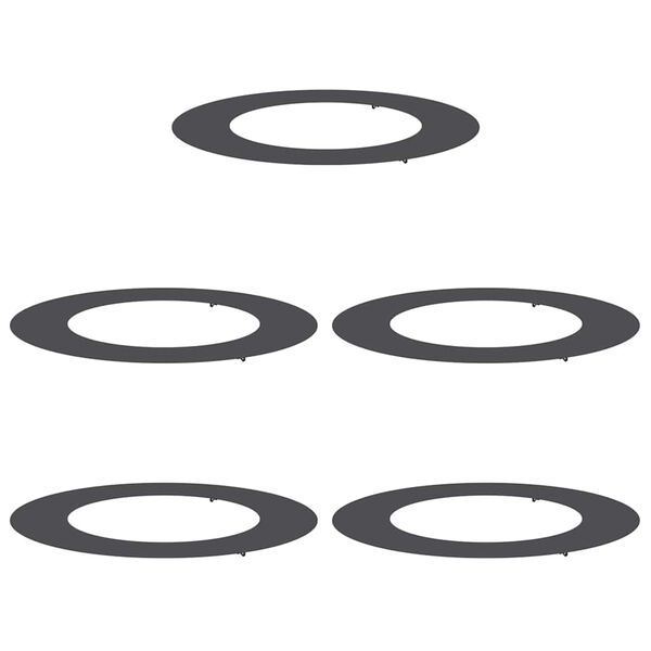 vidaXL adapt&eacute; pour anneaux d'arbre plats 5 pcs Noir &Oslash;50 / 80 cm Acier