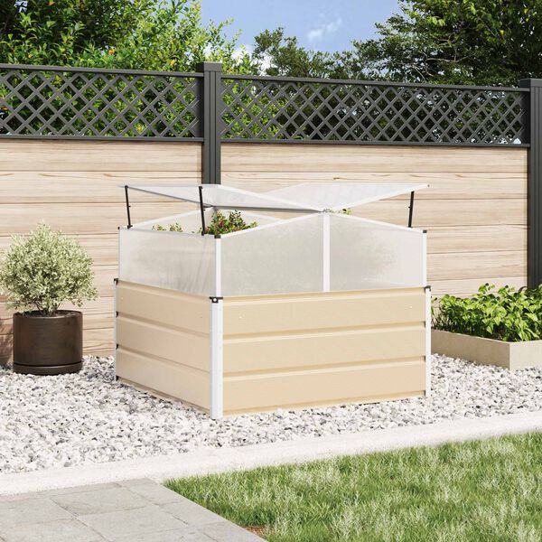 vidaXL Jardini&egrave;re Ivoire 100 x 100 x 77 cm Acier galvanis&eacute;