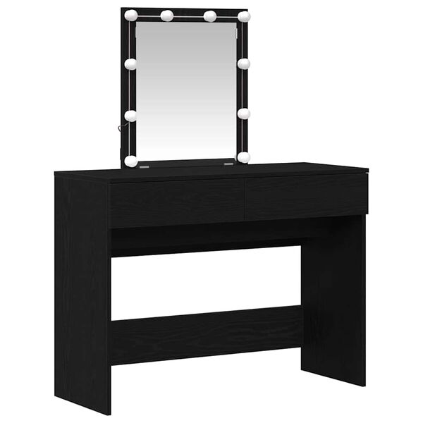 vidaXL Table de Toilette avec tiroir Ch&ecirc;ne noir 100 x 40 x 130 cm