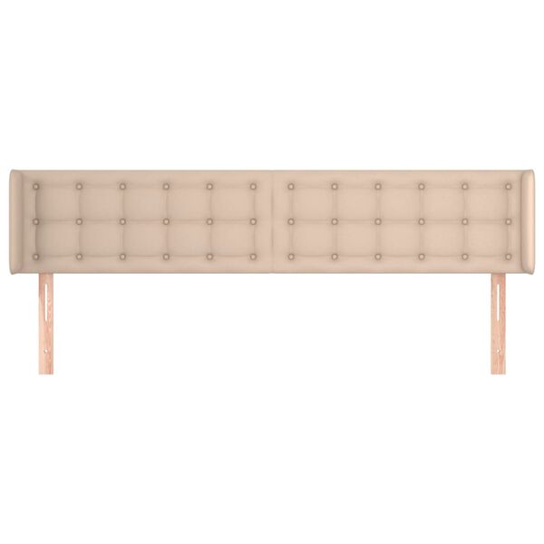vidaXL T&ecirc;te de lit avec oreilles Cappuccino 163x16x78/88 cm Similicuir