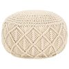 vidaXL Pouf fait &agrave; la main en macram&eacute; 45 x 30 cm Coton