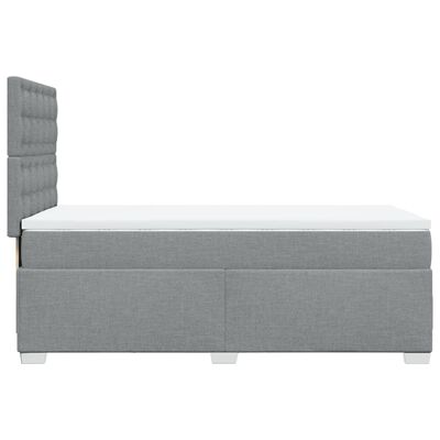 vidaXL Sommier à lattes de lit avec matelas Gris clair 90x200 cm Tissu