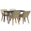 vidaXL Ensemble de salle &agrave; manger pour jardin 5 pc Beige polyrotin