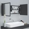 vidaXL Armoire de salle de bain &agrave; miroir LED Gris 100x12x45 Acrylique