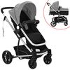 vidaXL Poussette/Landau de b&eacute;b&eacute; 2-en-1 Aluminium Gris et Noir