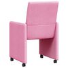 vidaXL Chaises de Salle &agrave; Manger avec Roues 2 pcs Rose 57 x 66 x 94 cm