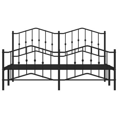 vidaXL Cadre de lit métal sans matelas avec pied de lit noir 183x213cm