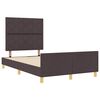vidaXL Cadre de lit avec t&ecirc;te de lit Marron fonc&eacute; 120 x 200 cm tissu