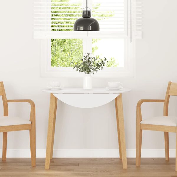 vidaXL Table &agrave; manger naturel bois massif et caoutchouc