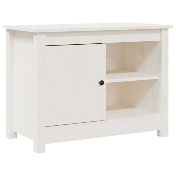vidaXL Meuble TV Blanc 70x36,5x52 cm Bois de pin massif