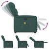 vidaXL Fauteuil inclinable de massage Vert fonc&eacute; Tissu