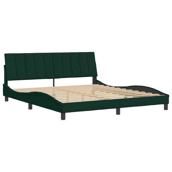 vidaXL Cadre de lit sans matelas Hanko vert fonc&eacute; 180x200 cm velours