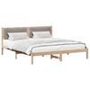 vidaXL Cadre de lit avec t&ecirc;te de lit Taupe 200 x 200 cm Pin massif