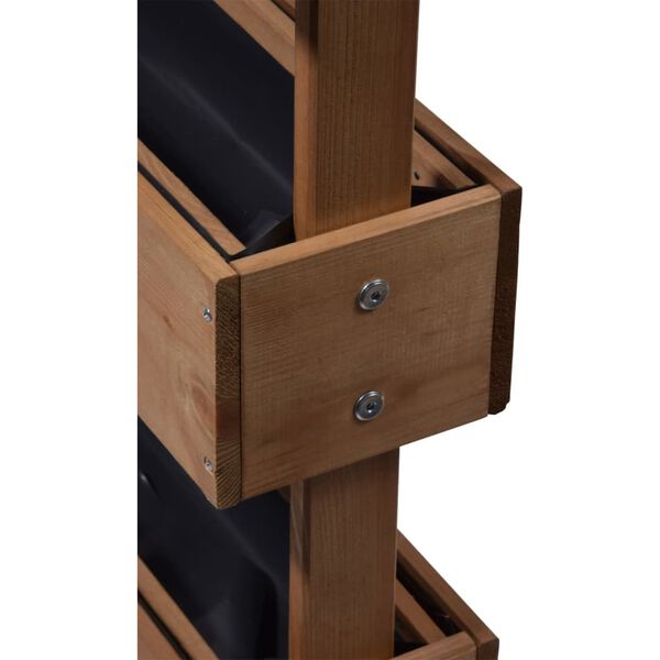 dobar Plate-bande verticale avec 3 bacs &agrave; plantes marron