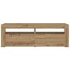 vidaXL Tables de chevet 2 pcs avec LED ch&ecirc;ne artisanal 60x35x40 cm
