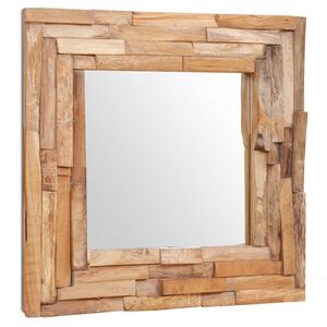 vidaXL Miroir d&eacute;coratif Teck 60x60 cm Carr&eacute;