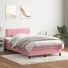 vidaXL Sommier &agrave; lattes de lit avec matelas et LED rose 120x220 cm velours